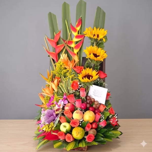 Arreglo de flores a Domicilio Bogotá – Flores con frutas
