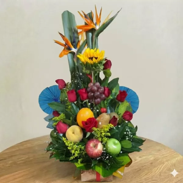 Arreglo de flores a Domicilio Bogotá – Flores con frutas pequeño