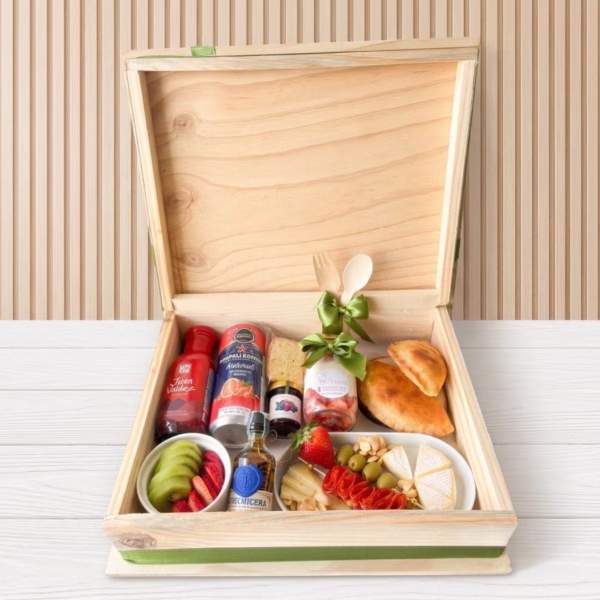 Desayuno Sorpresa Día del Padre – Ref. Caja Rústica Gourmet Verde