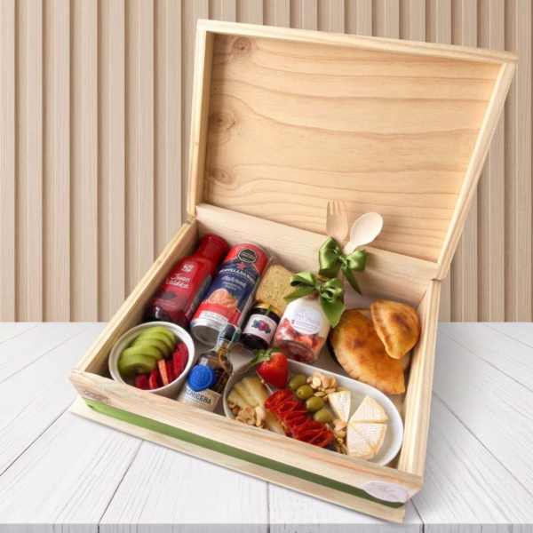 Desayuno Sorpresa Día del Padre – Ref. Caja Rústica Gourmet Verde